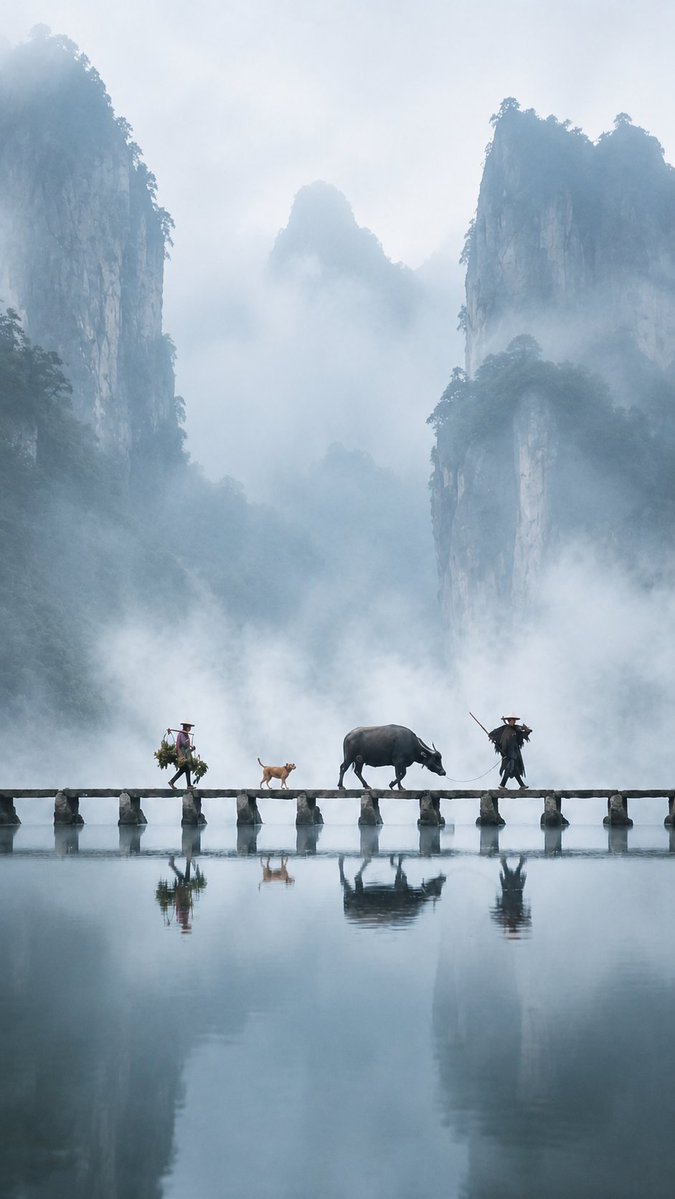 青岚山居图