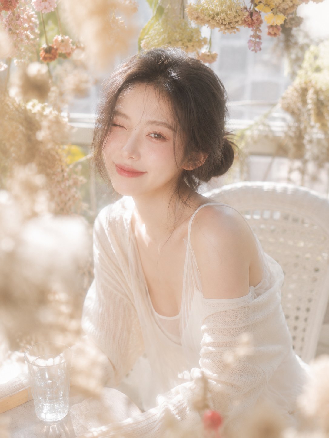 梦幻干花花房少女写真